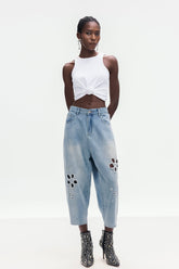 Boitumelo Çiçek Kesimli Kot Pantolon