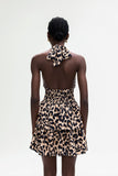 Bolek Leopar Fırfırlı Mini Elbise
