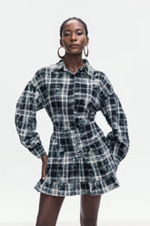 Bonifacia Grid Volanlı Etek Takımı