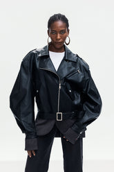 Bonita Deconstruct Tokalı Deri Ceket