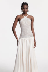 Cadwalader Dantel Çiçekli Rüstik Uzun Elbise