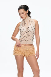 Cailean Payet Dantel Fırfır Pantolon Takım