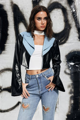 Calloway Denim Deri Kısa Ceket