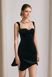 Camille Sweetheart Asimetrik Mini Elbise