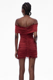 Carine Lace Rüs Omuz Açık Mini Elbise