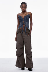 Carl Lace Up Püsküllü Kot Üstü Koyu Mavi