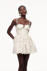 Caylee Çiçekli Korse Spagetti Mini Elbise