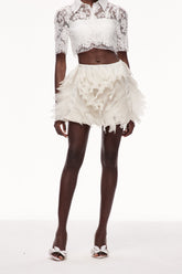 Cearbhall İşlemeli Fırfırlı Mini Etek