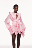 Pembe Celsus Volanlı Mini Elbise