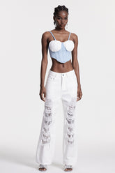 Chiyo Dantel Yırtık Kot Pantolon