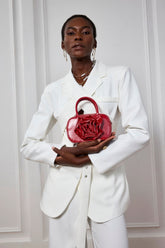 Clare Çiçek Fiyonklu Kare Çanta