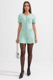 Kısa Kollu Elmas Mini Elbise