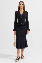 Fırfırlı Ceket & Kloş Etek Örgü Eşleştirme Seti