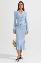 Fırfırlı Ceket & Kloş Etek Örgü Eşleştirme Seti