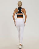 Sueña™ Siyah Yuvarlak Yaka Fermuarlı Yoga Atleti - Hafif Destekli