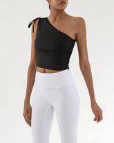 Sueña™ Siyah Tek Omuz Yoga Atlet