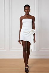 Emmeline Bodycon Düşük Omuz Çiçek Mini Elbise