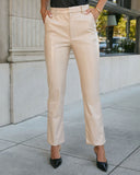 İşe Uygun Kaplamalı Suni Deri Pantolon