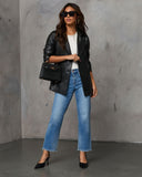 Daring Beauty Bel Bağlamalı Deri Motosiklet Ceketi