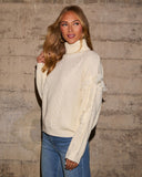 Alyson Turtleneck Saçaklı Kazak