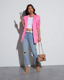 Işıltılı Pamuklu Cepli Blazer