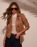 At The Fireside Kısa Süet Motosiklet Ceketi