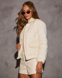 Hold You Close Kapitone Örgülü Kenarlı Ceket