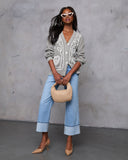 Sonbahar Kucaklaşması İşlemeli Kontrast Hırka