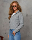 Görüşürüz Nervürlü Yüksek Yaka Hırka