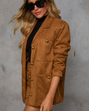 Fit Me In Büyük Boy Suni Süet Ceket