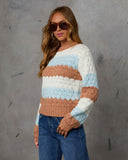 Kamp Ateşi Parıltılı Çizgili Örgü Kazak