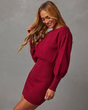 Gellar Nervürlü Mini Kazak Elbise