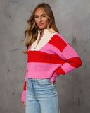 Cardinal Quarter Fermuarlı Çizgili Örgü Kazak