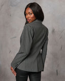 Adelena Yapılandırılmış Omuz Çizgili Dar Blazer