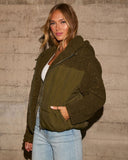 Cabin Vibes Sherpa Kontrast Şişme Mont