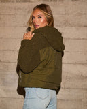 Cabin Vibes Sherpa Kontrast Şişme Mont