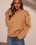 Alyana Kontrast Dikişli Kazak