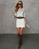 Amani Baskılı Mini Kazak Elbise