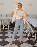 Gabriela Geniş Paça Çizgili Pantolon