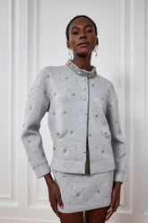 Greta Taşlı Gül Desenli Ceket