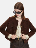 Fransız Kürklü Deri Kısa Ceket