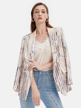 Barok Sanatı Graffiti Çizgili Blazer