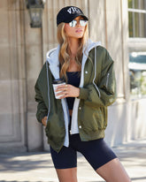 Kampüs Büyük Boy Kapüşonlu Bomber Ceket