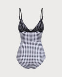 Sueña™ Siyah Ekose Tek Parça Mayo