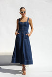 Heavenly Denim Maxi Elbise