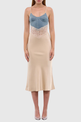 Kayısı Isabella Denim Maxi Elbise