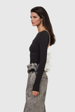 Janvi Yuvarlak Uzun Kol Üst