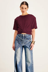 Jemma Ruch Twist Tişört Kırmızı