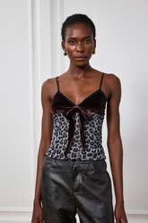 Kahlani Leopar File Spagetti Üst