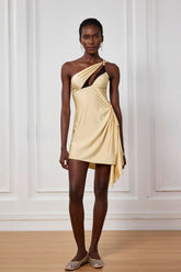 Keily Dantel Tek Omuz Dantelli Mini Elbise